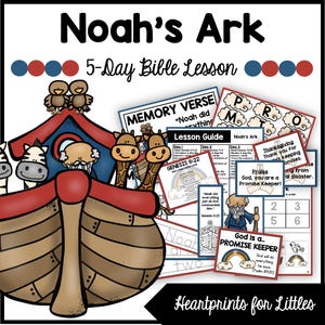 Noah&#39;s Ark 5-Day Bible Lesson, Genesis 6-9, Homeschool Activities, Sunday School Lesson