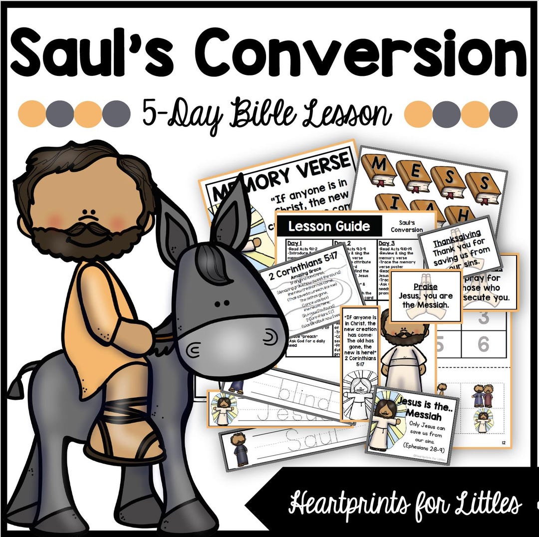 Saul's Conversion Bible Lesson, Acts 9, Homeschool & Sunday School ...