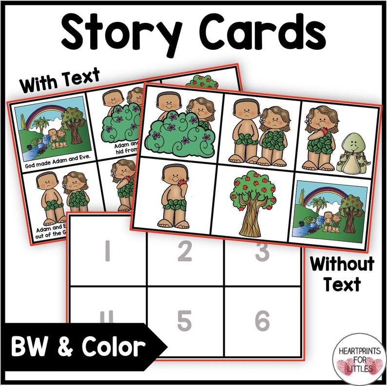 Adam and Eve Bible Story Sequencing Activities (digital Download ...