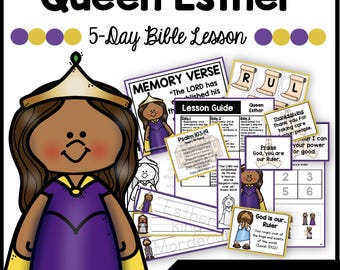 Queen Esther Bible Lesson, Homeschool & Sunday School Activities (Digital Download)