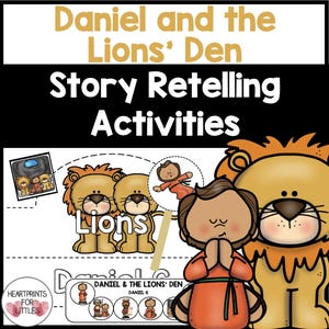 Daniel and the Lions&#39; Den Bible Story Retelling Activities for Kids, Daniel 6, Homeschool Printable, Sunday School Activity