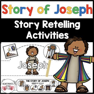 The Story of Joseph Bible Story Retelling Activities for Kids, Joseph and His Brothers, Homeschool Printable, Sunday School Activity