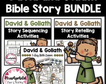 Paquete de actividades de la historia bíblica de David y Goliat (descarga digital)