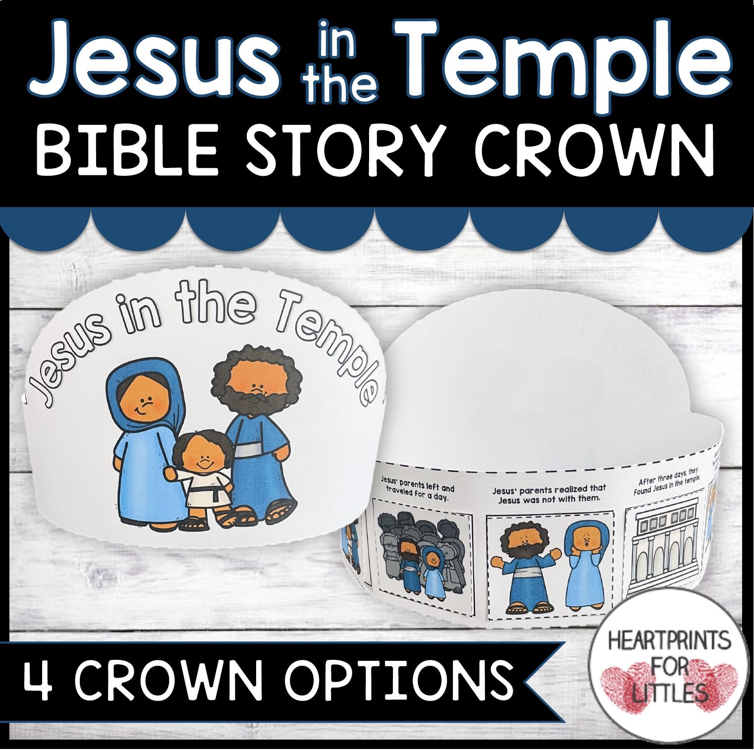 Jesus in the Temple Bible Story Crown, Sunday School Craft (digital ...