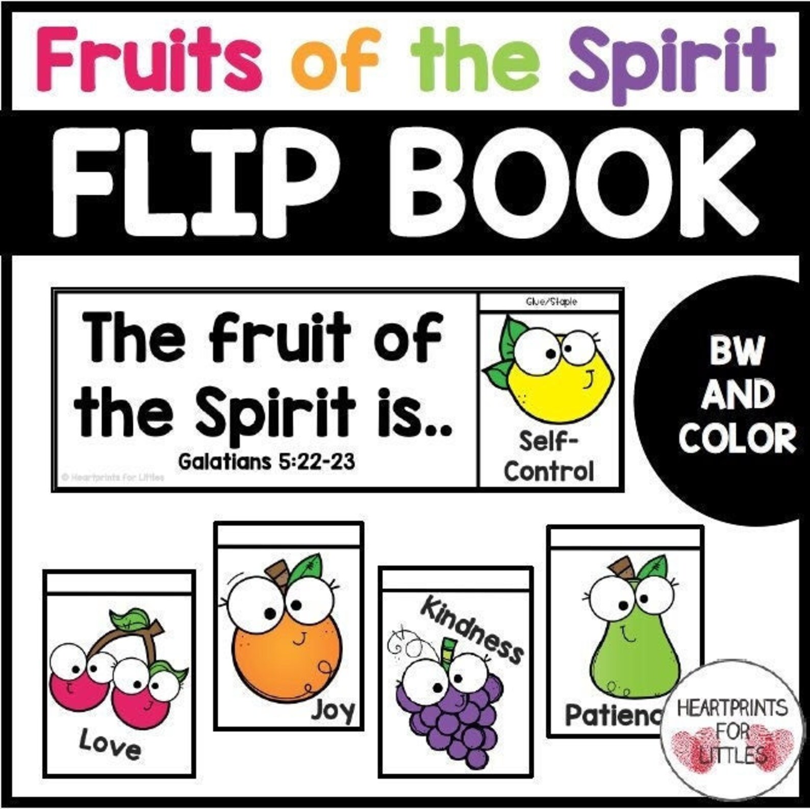 Fruits of the Spirit Flip Book Bible Verse Booklet Galatians Etsy
