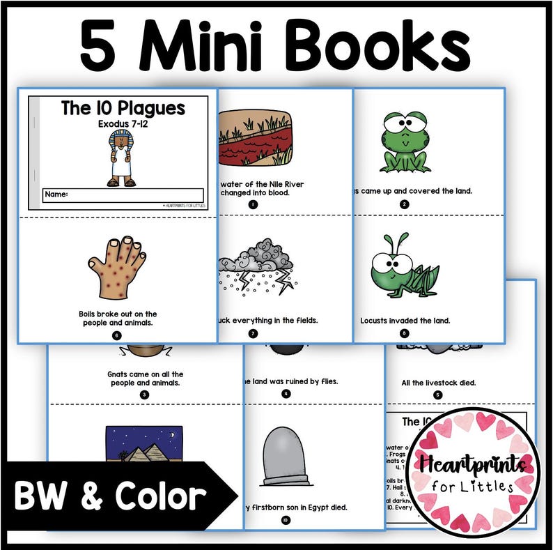 Moses Mini Books, Bible Stories for Kids, Sunday School (Digital Download) image 3