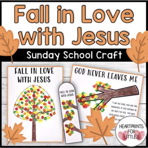 Fall in Love with Jesus Crafts, Finger Painting, Coloring (Digital Download)