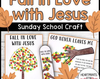 Fall in Love with Jesus Crafts, Finger Painting, Coloring (Digital Download)
