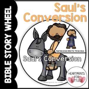 Saul's Conversion Bible Story Wheel, Acts 9, Saul Becomes Paul, Bible Story Craft, Sunday School Activity