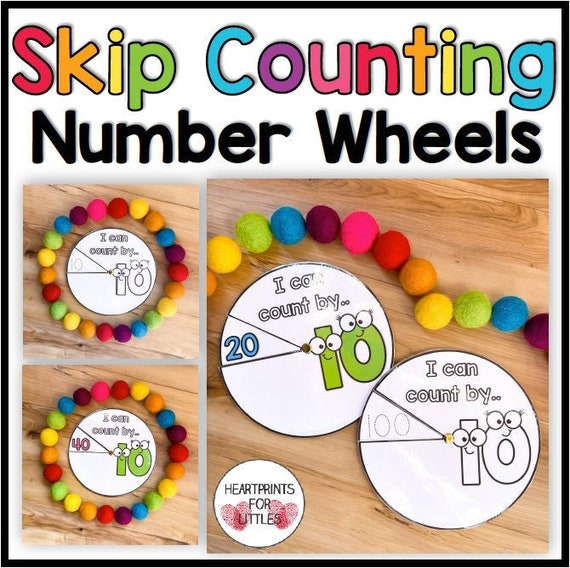 Skip Counting Number Wheels, Elementary Math Printable (Digital Download)