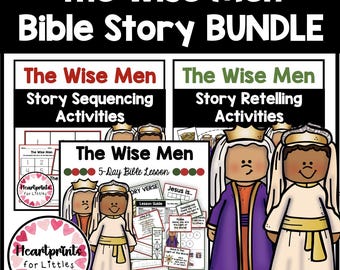 Wise Men Bible Story Bundle, Kids Activities, Nativity Lessons, Sunday School Printable, Matthew 2