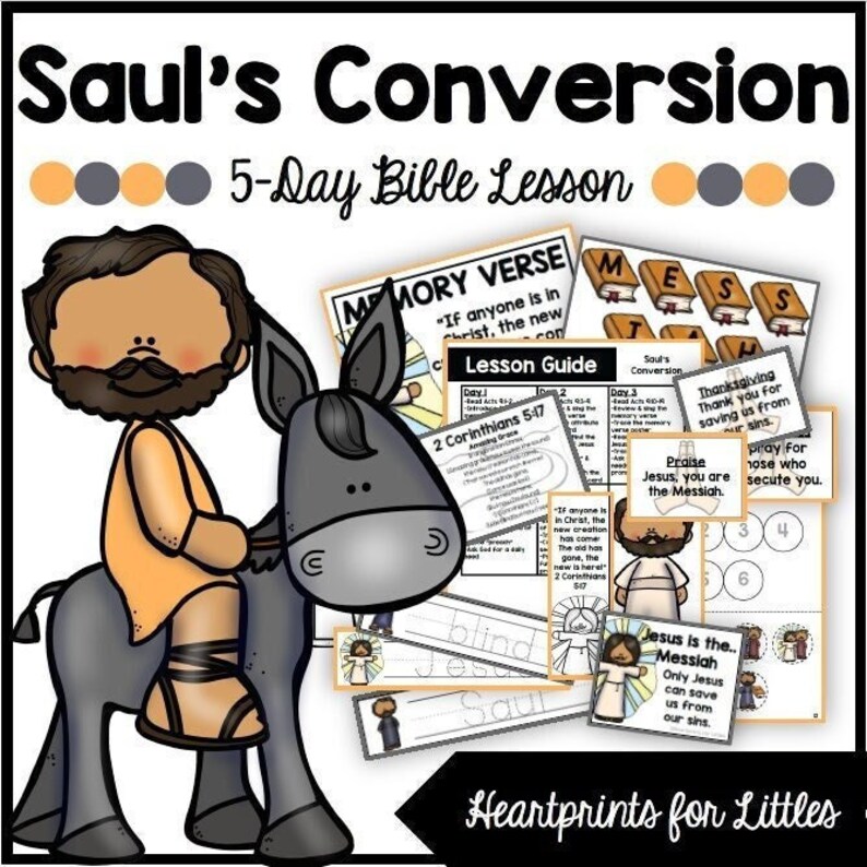 Saul's Conversion 5day Bible Lesson Saul Paul Etsy