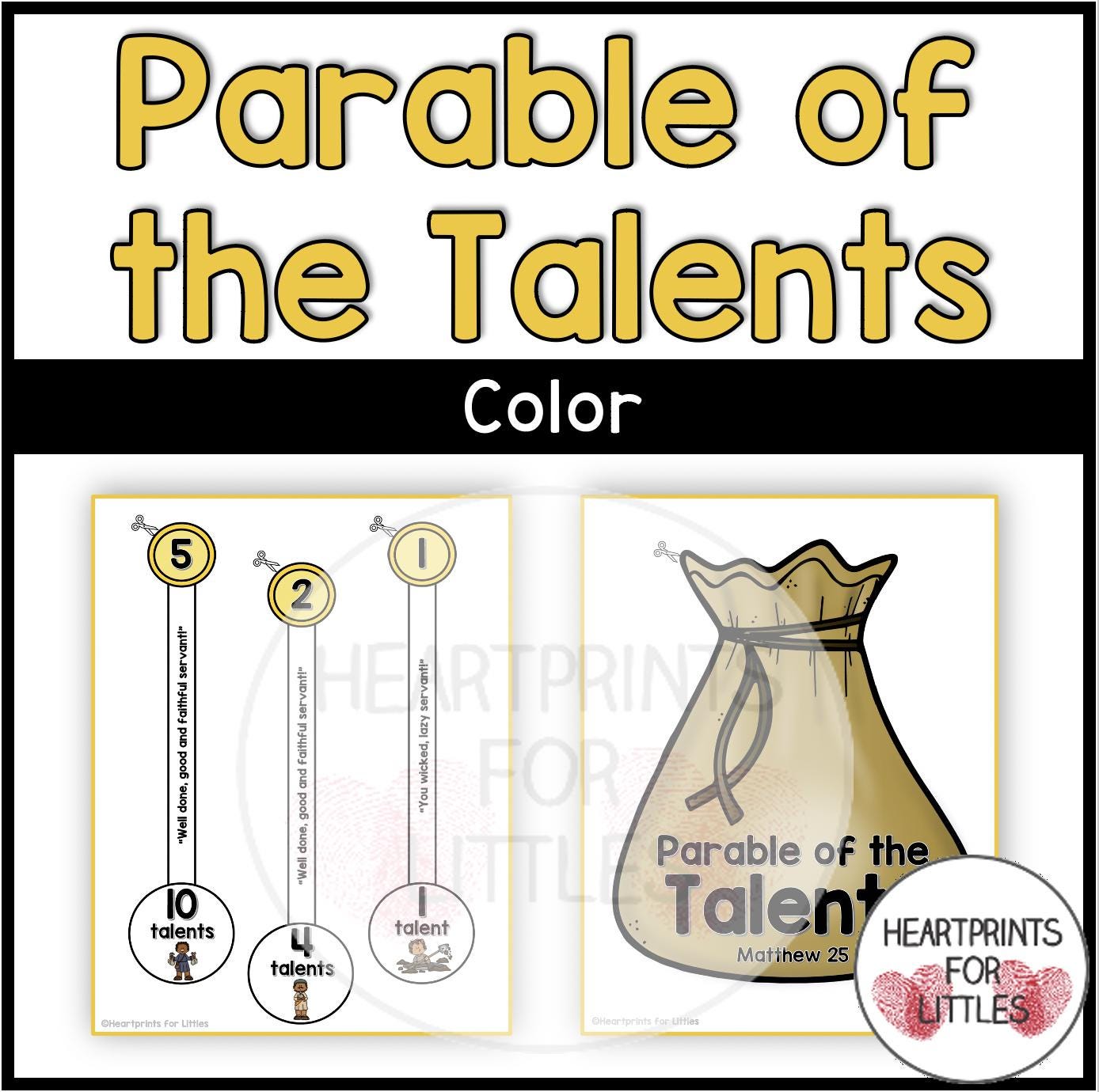 Parable of the Talents Bible Craft, Sunday School Activity and Craft ...