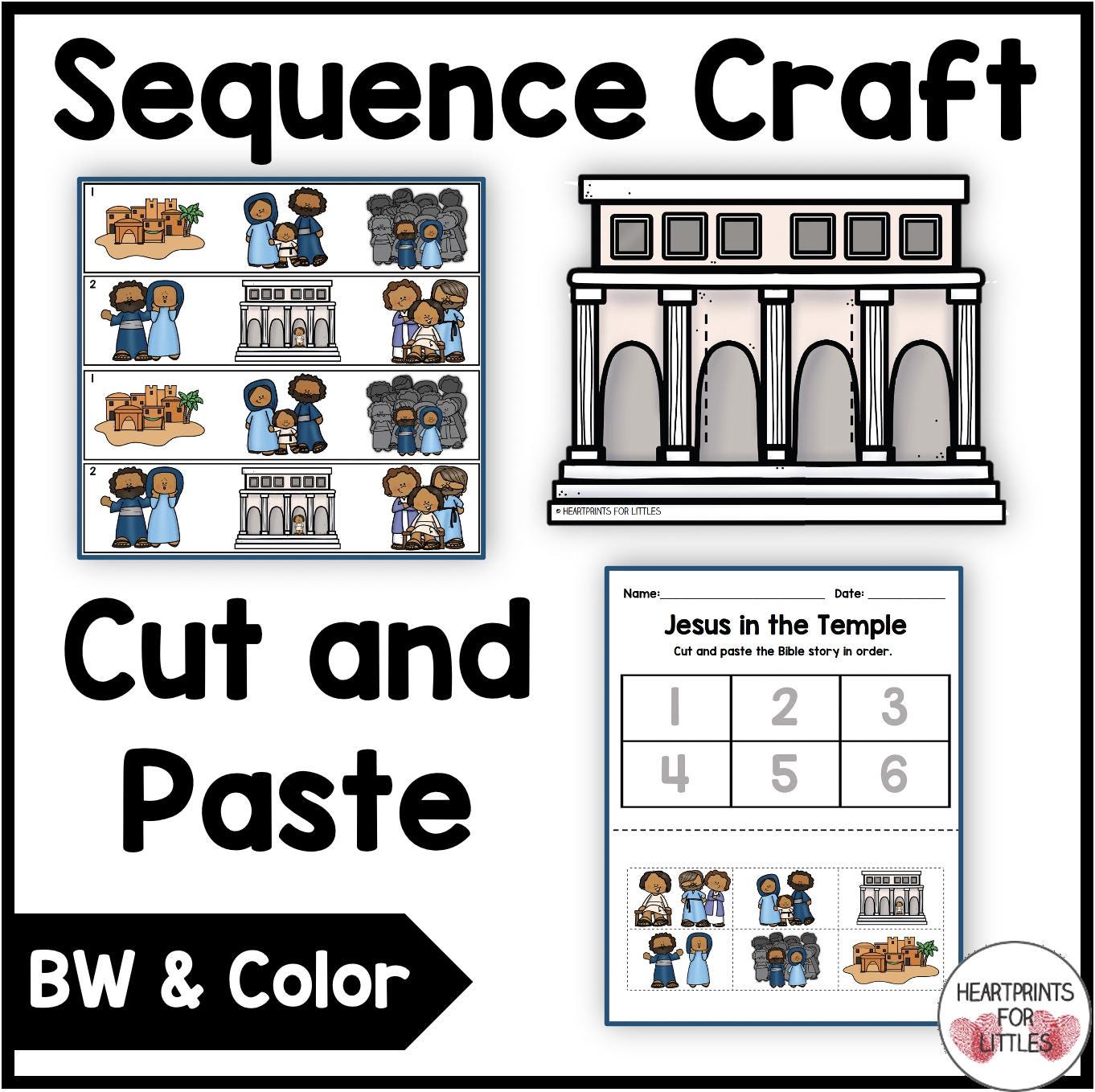 Jesus in the Temple Bible Story Sequencing Activities (digital Download ...