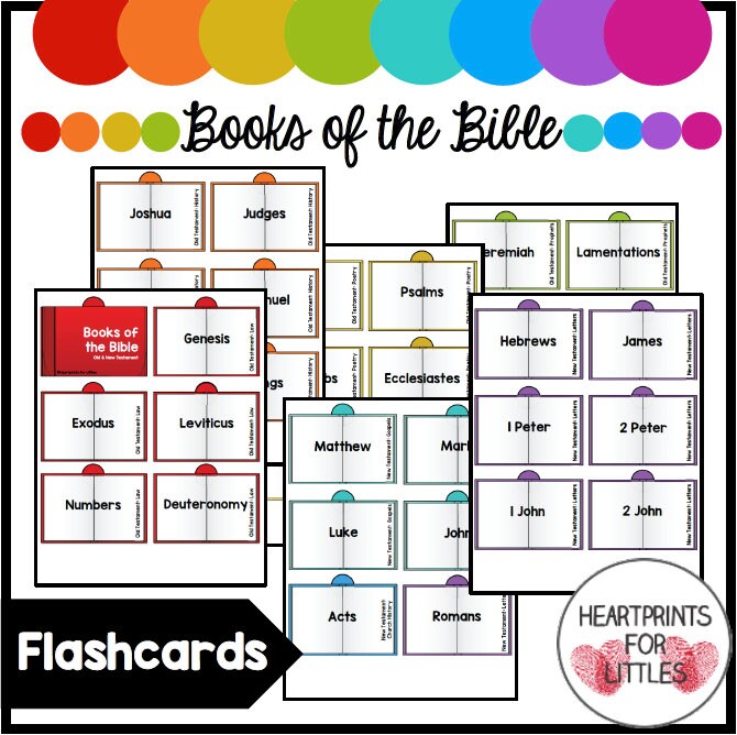 Books of the Bible Flashcards, Old and New Testament (digital Download ...