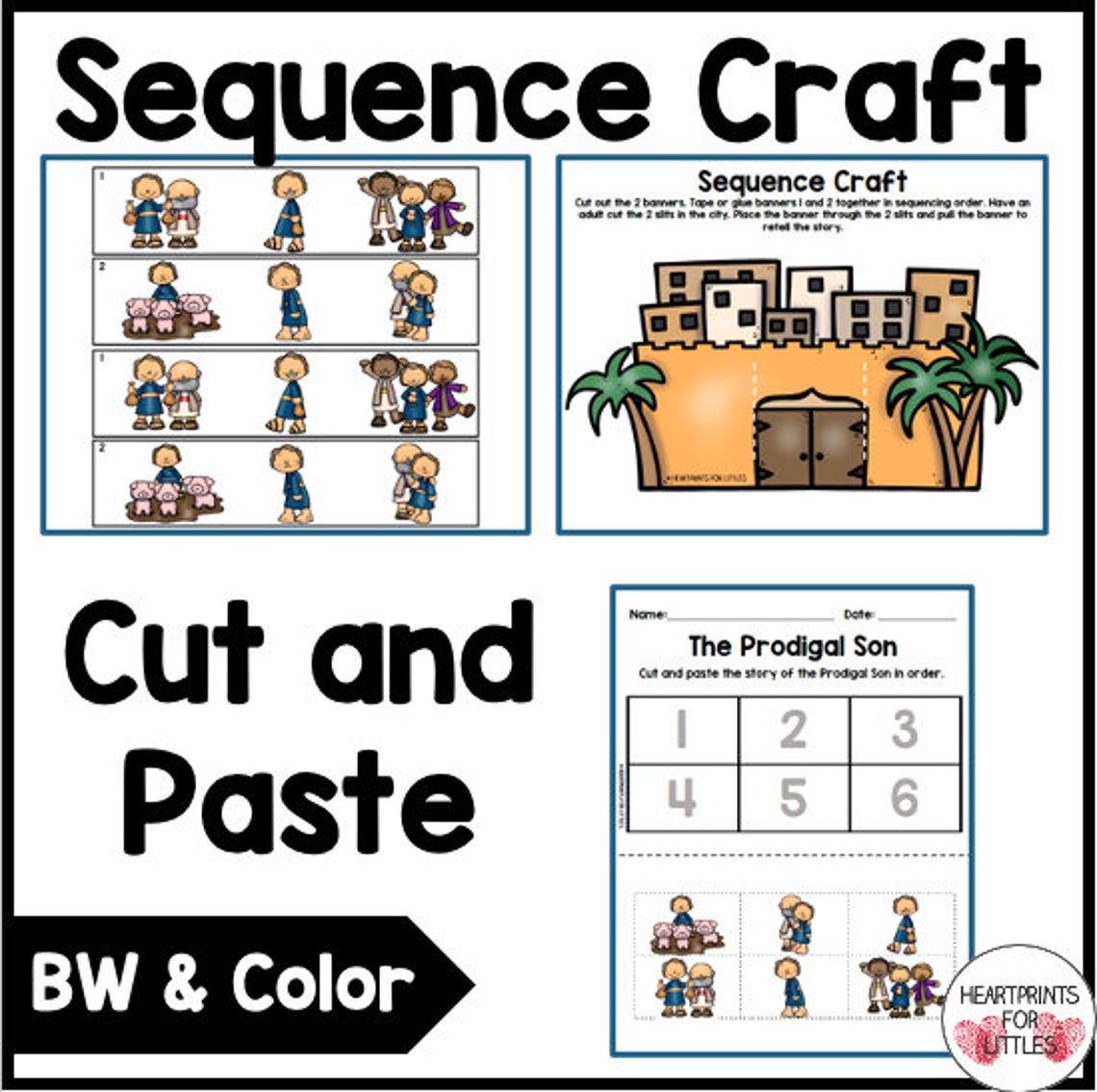 The Prodigal Son Bible Story Sequencing Activities for Kids - Etsy