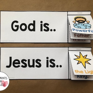 Attributes of God Flip Books, Names of God, Sunday School Activity, Homeschool Printable, Christian Resource