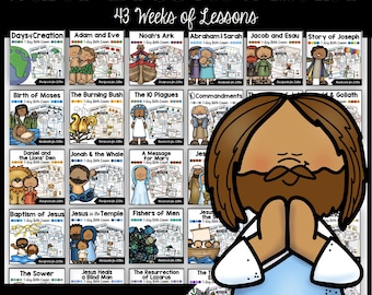 Bible Lesson Mega Bundle, 43 Weeks of Sunday School or Homeschool Curriculum (Digital Download)