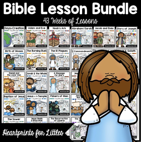 Bible Lesson Mega Bundle, 43 Weeks of Sunday School or Homeschool Curriculum (Digital Download)