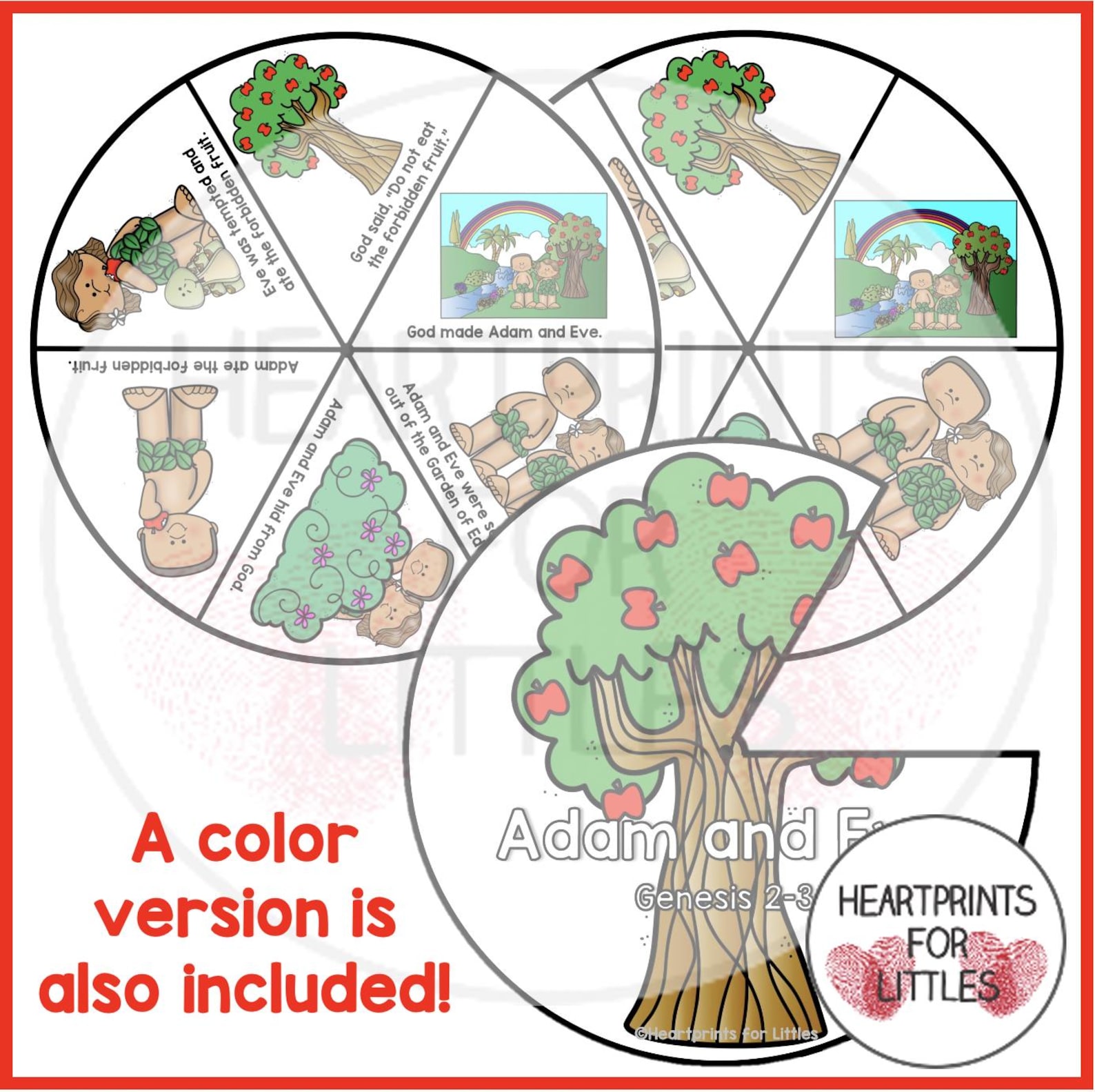 Adam and Eve Bible Story Wheel, Garden of Eden, Bible Craft, Sunday ...