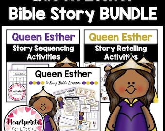 Queen Esther Bible Story Bundle, Bible Story Activities, 1 FREE Product (Digital Download)