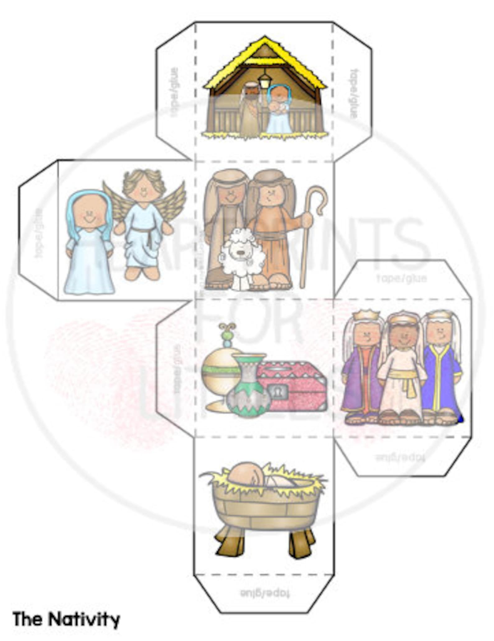 The Nativity Bible Story Cube The Christmas Story Bible | Etsy