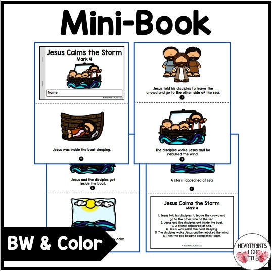 Jesus Calms the Storm Bible Story Sequencing Activities for - Etsy