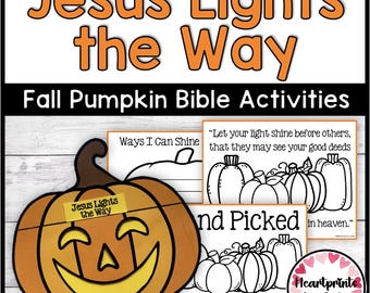 Jesus Lights the Way Pumpkin Craft, Fall Bible Activities (Digital Download)