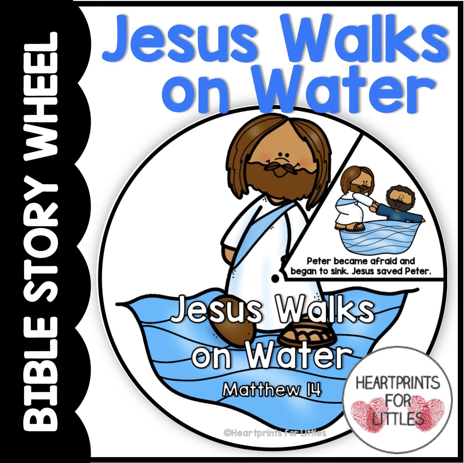 Jesus Walks on Water Bible Story Wheel, Sunday School Craft (digital ...
