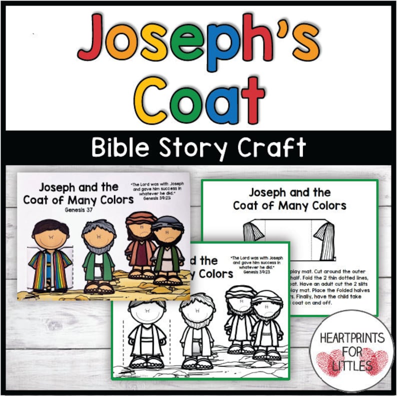 Joseph's Coat Bible Story Craft, Sunday School Activity and Craft ...