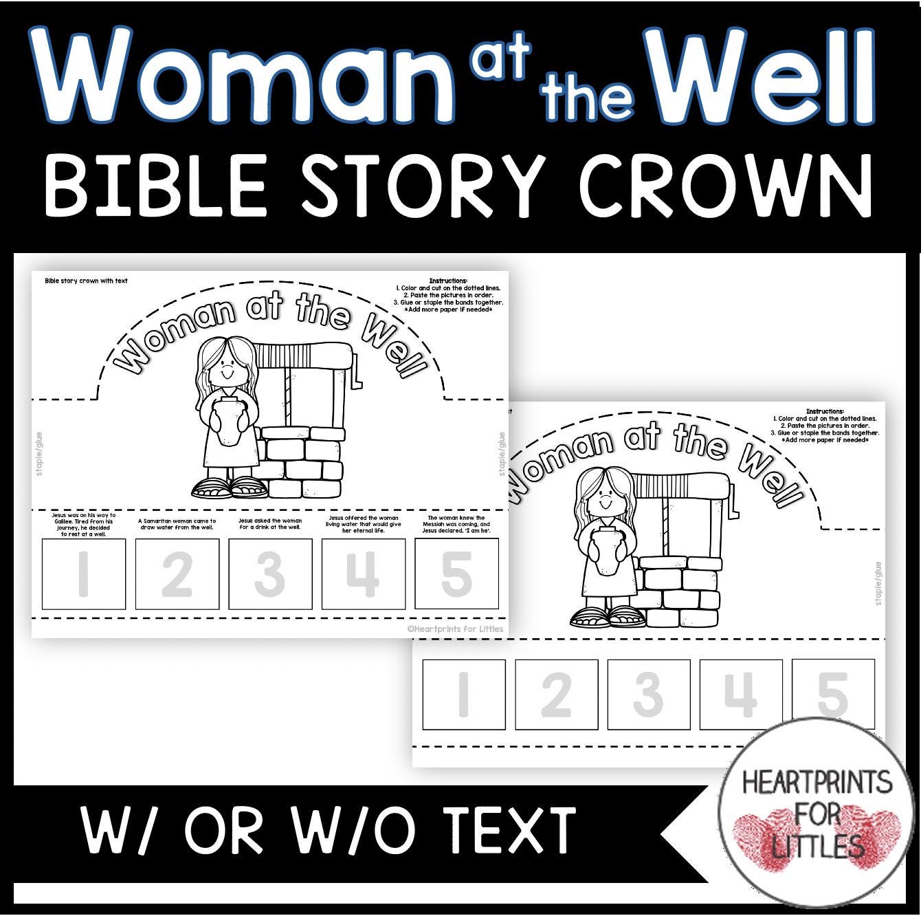 Jesus and the Samaritan Woman at the Well Bible Story Crown, Sunday ...