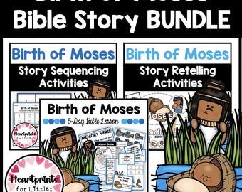 Geburt von Moses Bibelgeschichte-Bundle, Aktivitäten in der Bibelgeschichte, 1 KOSTENLOSES Produkt (digitaler Download)