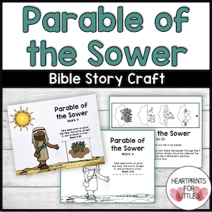 Parable of the Sower Bible Craft for Kids, Parables of Jesus, Sunday School Craft, Homeschool