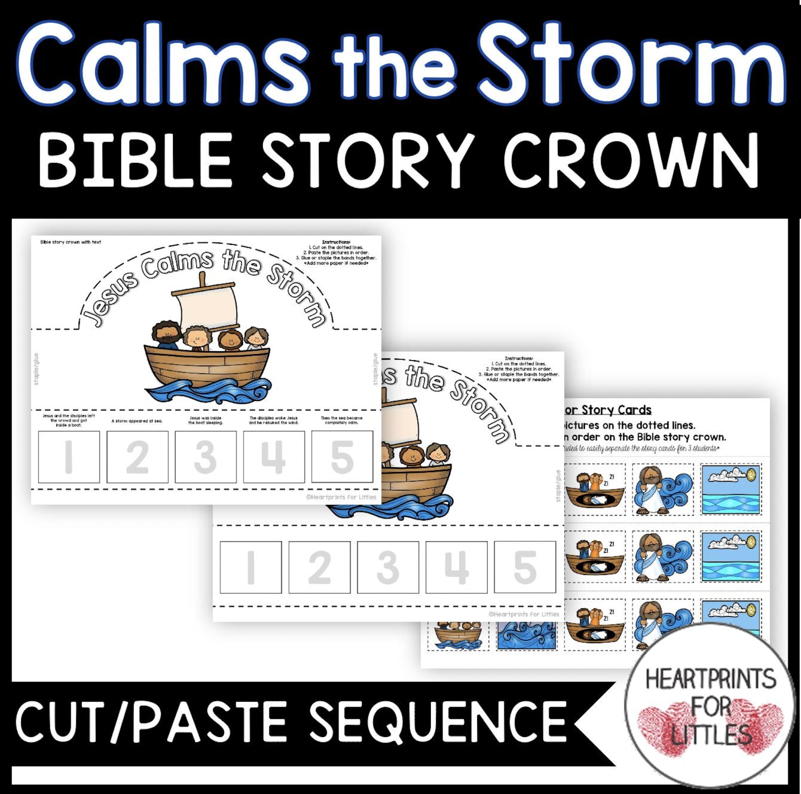 Jesus Calms the Storm Bible Story Crown, Bible Headband, Sunday School ...