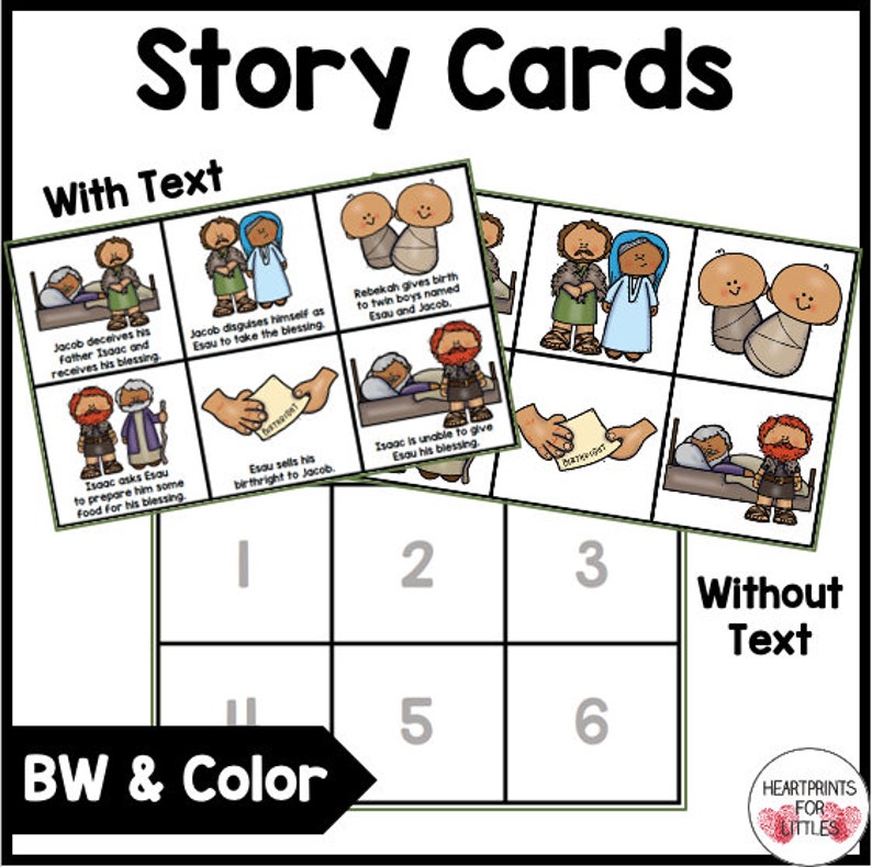 Jacob and Esau Bible Story Sequencing Activities for Kids - Etsy