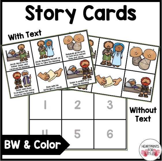 Jacob and Esau Bible Story Sequencing Activities for Kids Etsy