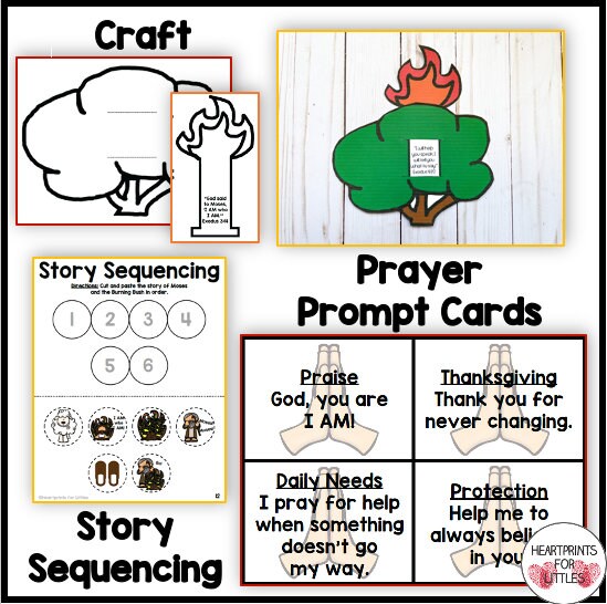 Moses and the Burning Bush 5day Bible Lesson Homeschool Etsy