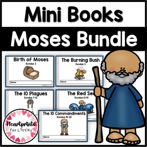 Moses Mini Books, Bible Stories for Kids, Sunday School (Digital Download) image 1