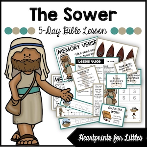 La parabola del seminatore Lezione biblica di 5 giorni, Marco 4:1-20, Attività di homeschooling, Lezione della scuola domenicale