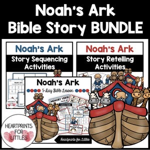 Noah&#39;s Ark Bible Story Bundle, Bible Story Activities, 1 FREE Product (Digital Download)