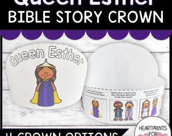 Queen Esther Bible Story Crown, Bible Headband, Sunday School Activity and Craft (Digital Download)