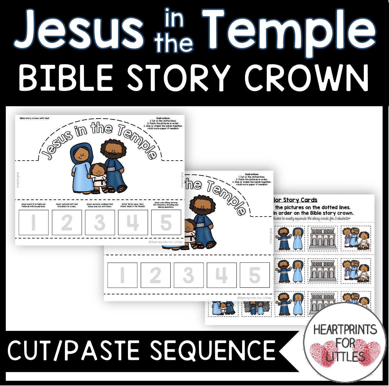 Jesus in the Temple Bible Story Crown, Sunday School Craft (digital ...