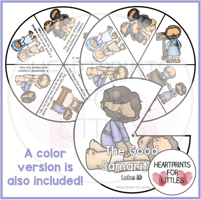 The Good Samaritan Bible Story Wheel, Sunday School Craft (digital ...