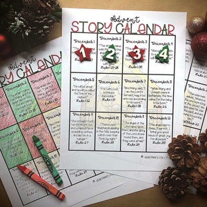 Kinder Adventskalender Bundle, Weihnachtsbibelaktivitäten (Digitaler Download)