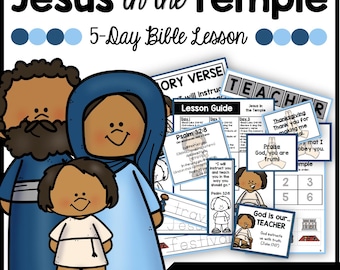 Jesus in the Temple Bible Lesson, Homeschool & Sunday School Activities (Digital Download)