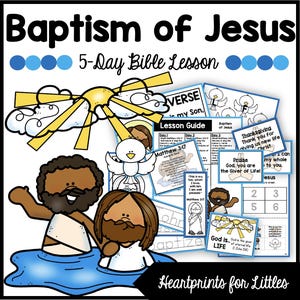 Baptism of Jesus Bible Lesson, Matthew 3, Homeschool & Sunday School Activities (Digital Download)