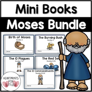 Moses Mini Books: Bible Stories for Kids, Sunday School (Digital Download)