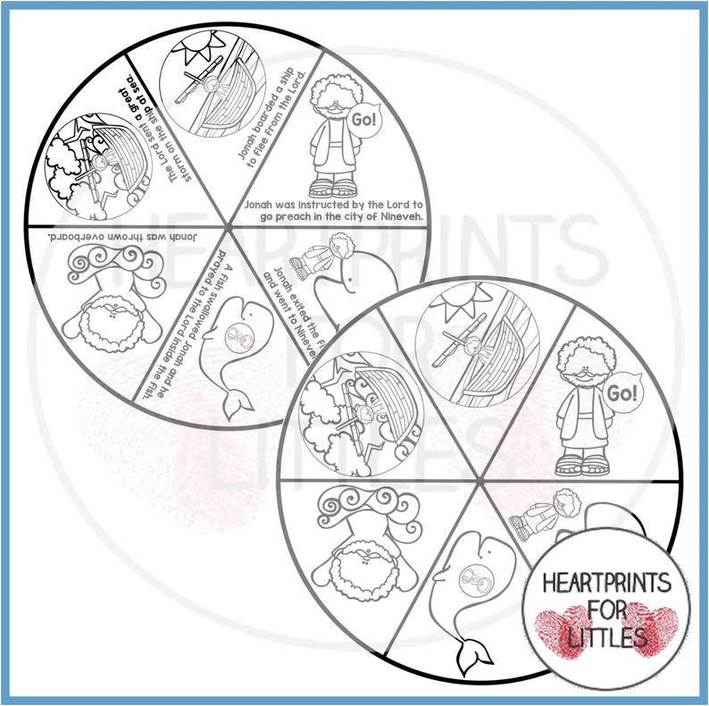 Jonah and the Whale Story Wheel, Bible Craft (digital Download) - Etsy