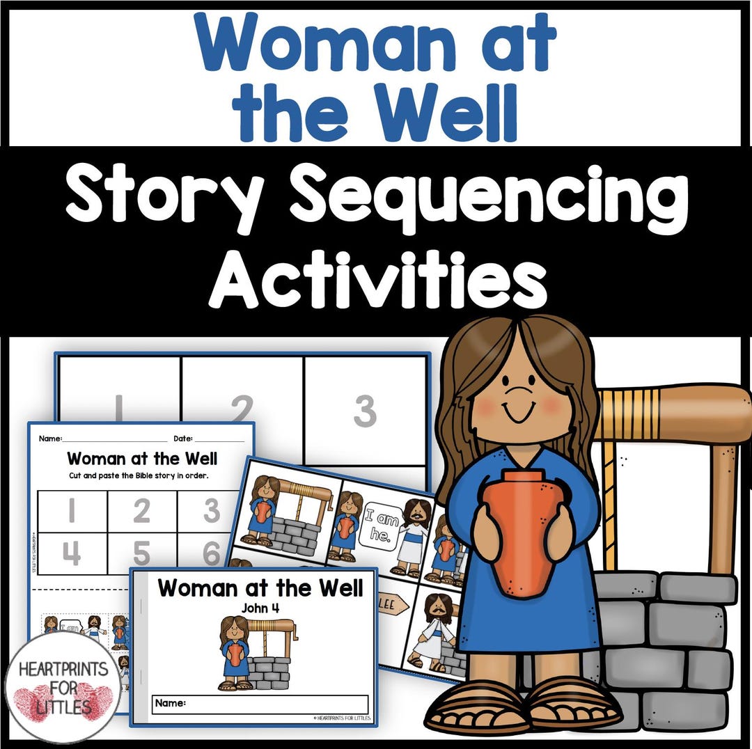 Jesus and the Samaritan Woman at the Well Bible Story Sequencing ...
