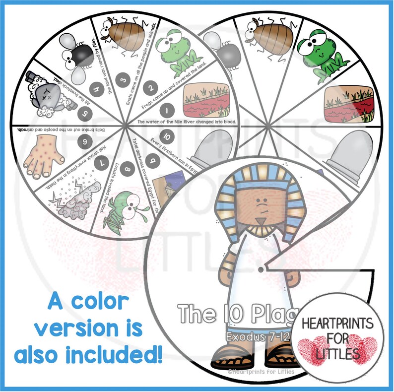 The 10 Plagues of Egypt Bible Story Wheel, Bible Craft, Sunday School ...